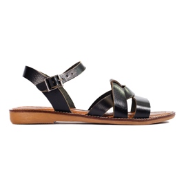 W. Potocki Sandálias de pele de mulher Potocki preto