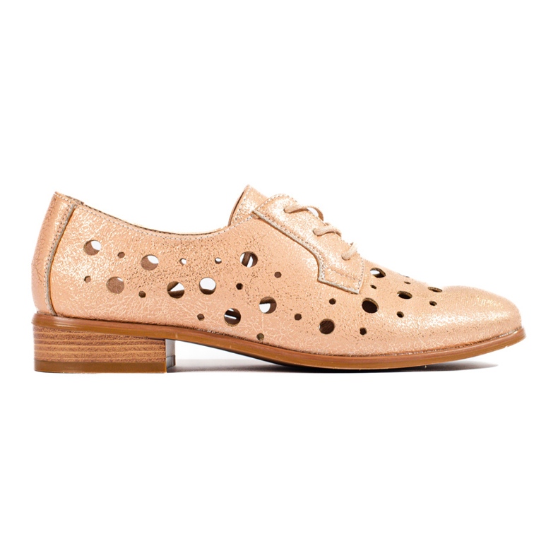 W. Potocki Sapatos de mulher com atacadores bordados Potocki bege