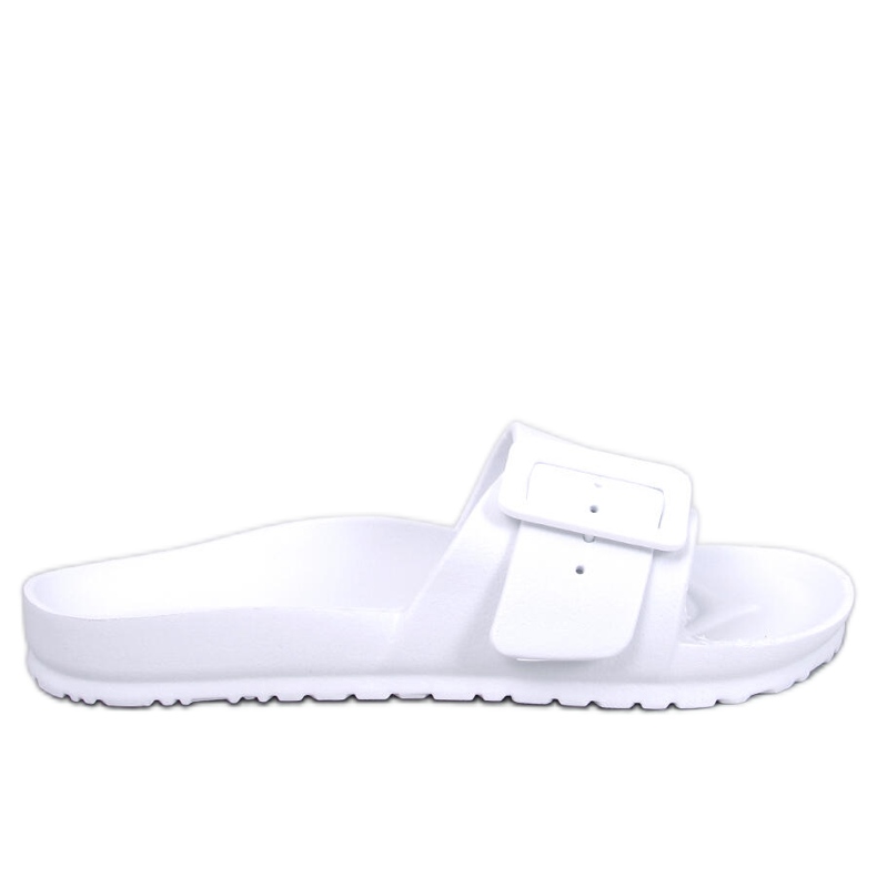 BM Chinelos de borracha com fivela Romero White branco