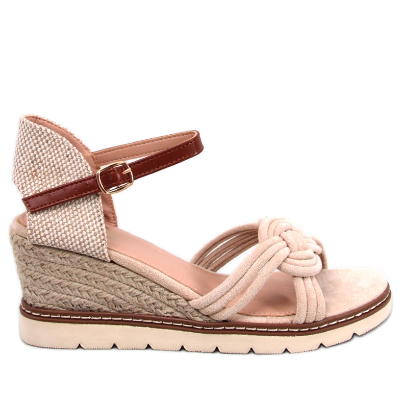 BM Sandália de cunha bege Tedder