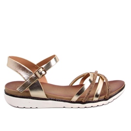 BM Sandália Marty Gold com zircônias dourado