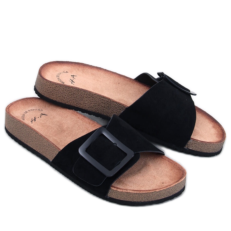 Slides de fivela Darke Negro preto Slides de fivela Darke Negro preto