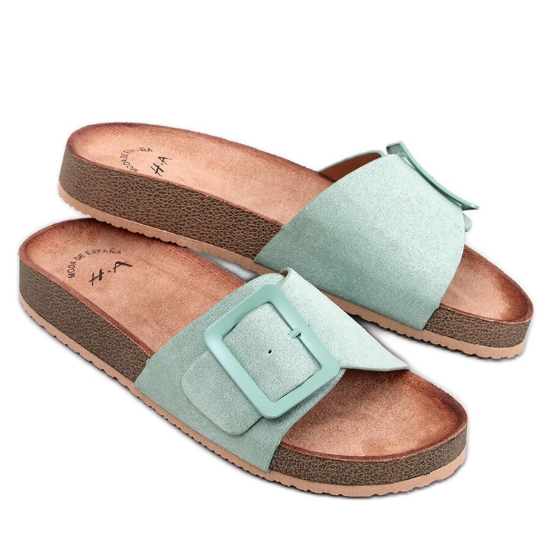 Slides com fivela Darke Verde