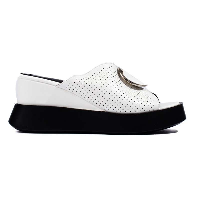 Sandália de cunha branca Shelovet branco