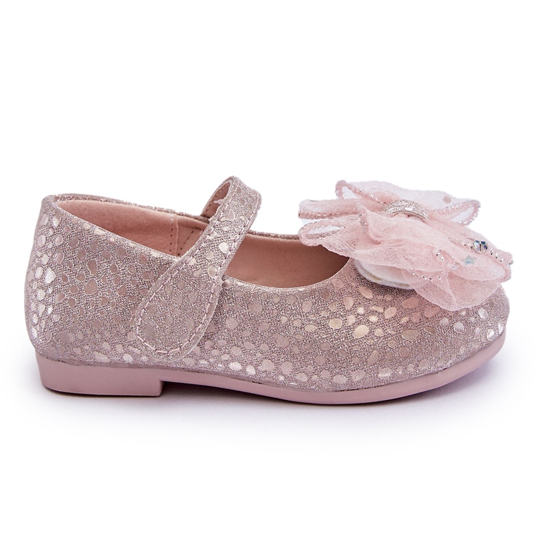 Bailarinas Infantis Com Laço E Velcro Glitter Rosa Elisa Elisa prata