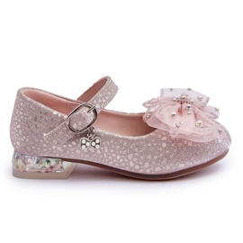 PA1 Bailarinas infantis com laço de velcro prata-rosa Nicola PA1 Bailarinas infantis com laço de velcro prata-rosa Nicola