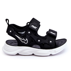 Tobias Meninos Sandálias de Velcro Preto e Branco