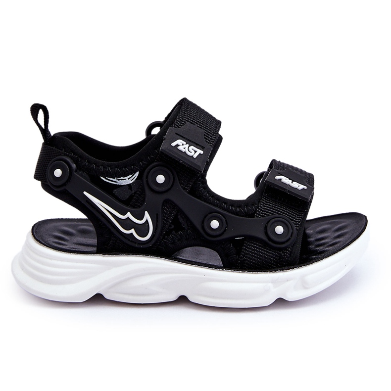 Tobias Meninos Sandálias de Velcro Preto e Branco