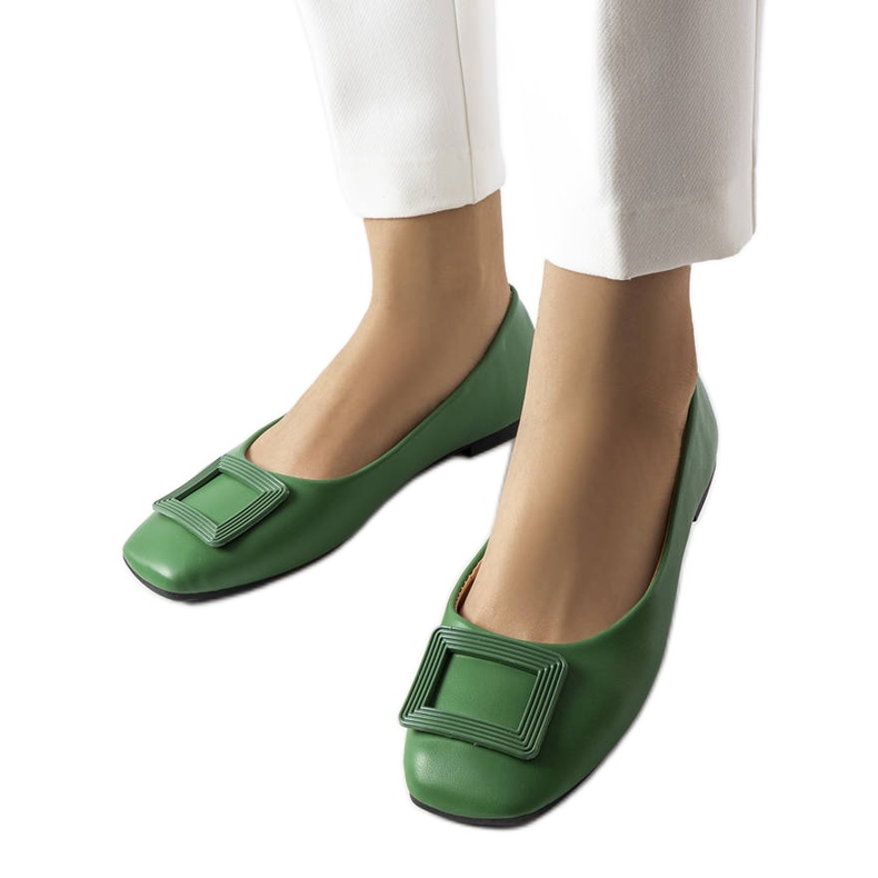 Bailarinas verdes com fivela Sheller