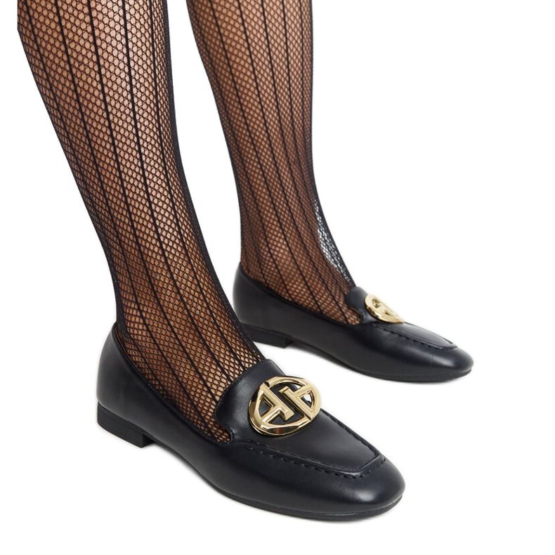 Mocassim preto com detalhes dourados, Bergeron