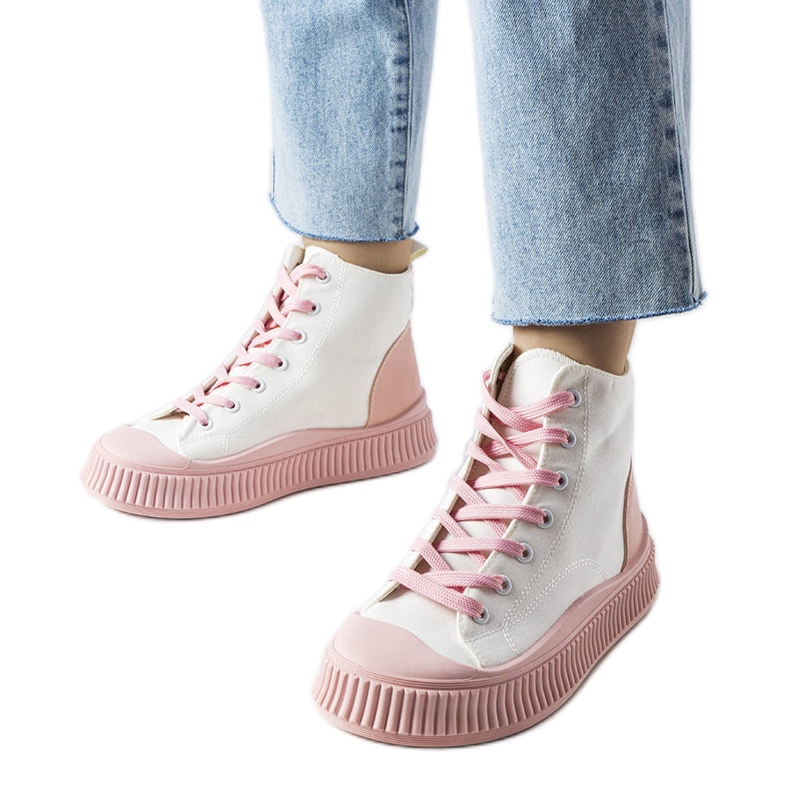 Tênis plataforma rosa Terri branco