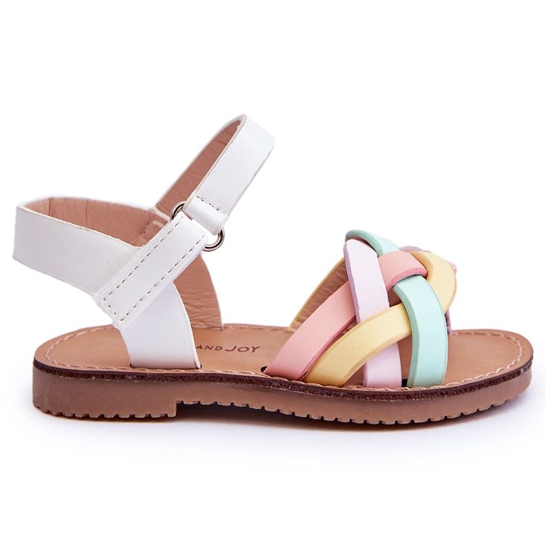 Sandália Infantil Velcro Multicolor Kimmi branco
