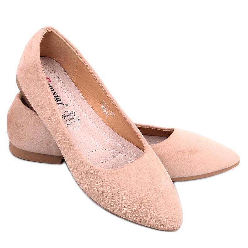 Seastar Bailarinas Keys Khaki com palmilha de couro bege