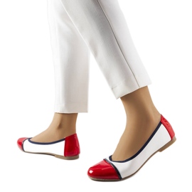 Bailarinas vermelhas e brancas da Salmons branco