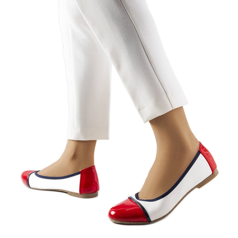 Bailarinas vermelhas e brancas da Salmons branco