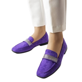 Mocassim roxo com strass Mignonette