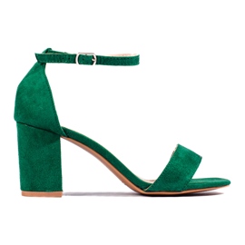 Sandália bloco de camurça verde, Shelovet