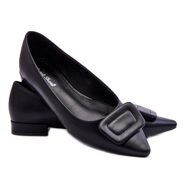 WS1 Bailarinas Clássicas com Decoração Rivea Preta preto