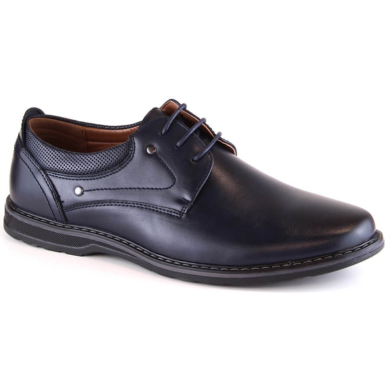 Sapatos elegantes de homem com atacadores azul marinho News 4092