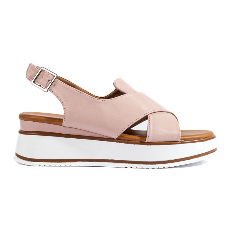 Sandálias cómodas de mulher Vinceza com cunha baixa bege