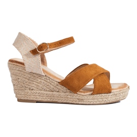 Sandálias espadrille de mulher castanhas Shelovet marrom