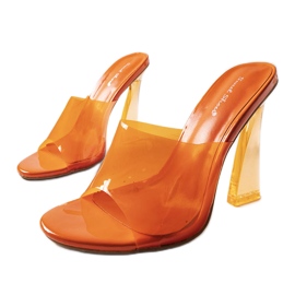 Slides transparentes laranja da Clichy