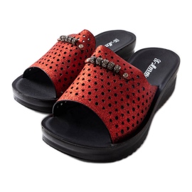 Inna Sandália de cunha vermelha com brilhos, Liisa preto Inna Sandália de cunha vermelha com brilhos, Liisa preto