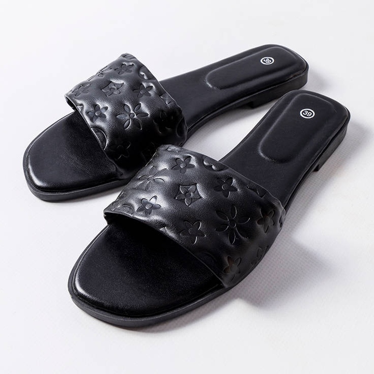 Sandália rasteira preta, Amalie preto