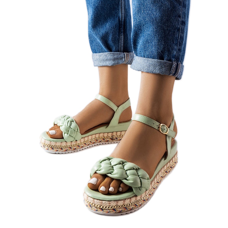 Inna Katrin Sandália plataforma verde