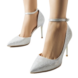 Inna salto alto brocado prata Nikolina Inna salto alto brocado prata Nikolina