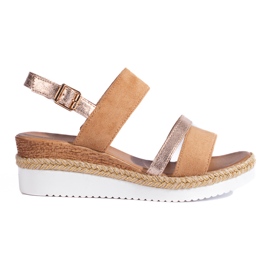 Sandálias de cunha Shelovet castanhas de mulher marrom