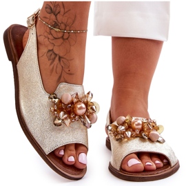 Sandália rasa Nicole 2805/064 Dourada dourado