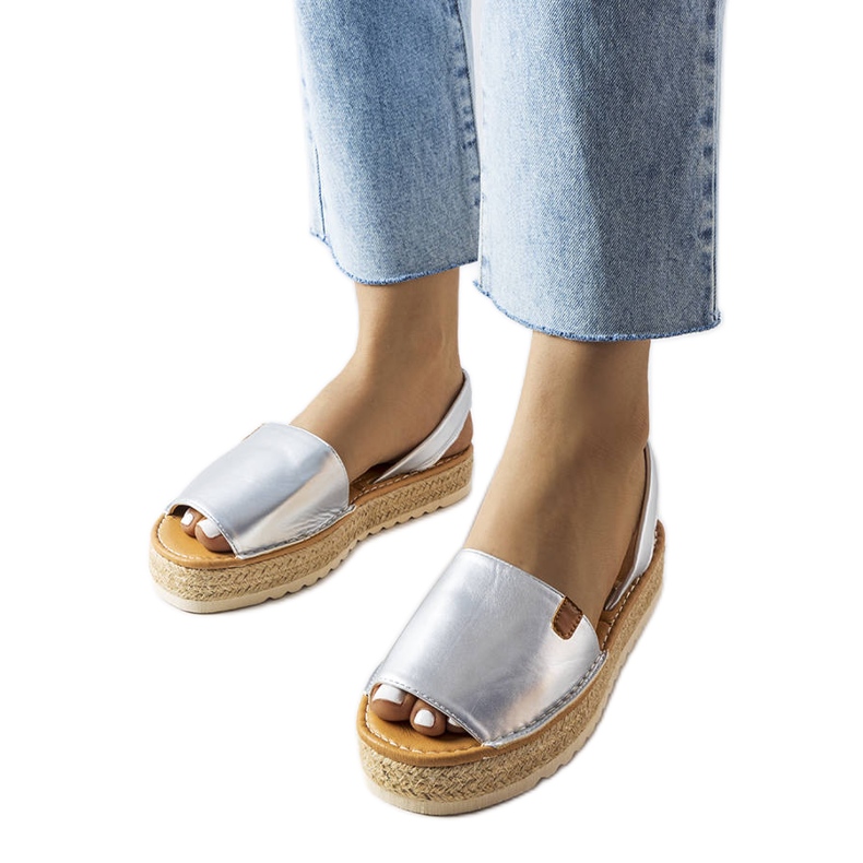 Alpercatas plataforma prateadas Sadbera prata Alpercatas plataforma prateadas Sadbera prata