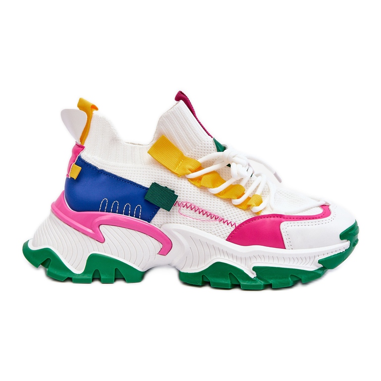 PS1 Tênis feminino sem cadarço branco-verde Keaton