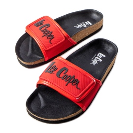 Slides de cortiça vermelha com fivelas de Lee Cooper LCW-22-35-1188L vermelho