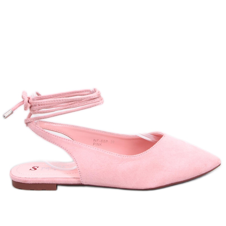 Sapatilha de salto aberto com cadarço Pirson Pink rosa Sapatilha de salto aberto com cadarço Pirson Pink rosa