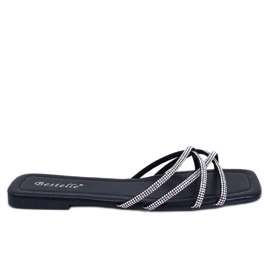 Sliders de strass Rexha Black preto