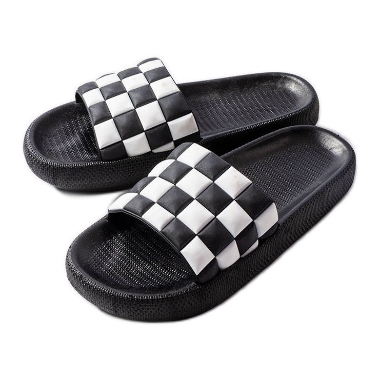 Chinelos plataforma de borracha preta, Elin preto