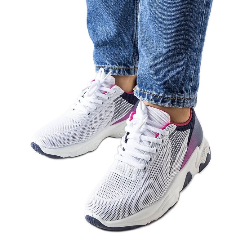 Tênis esportivo branco e azul marinho, Galatee