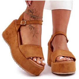 Sandália Camel Camel Lydia Camurça Feminina castanho