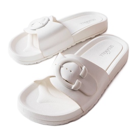 Inna Sliders brancos com fivela da Généreux