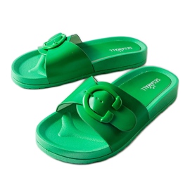 Inna Chinelos verdes com fivela Généreux