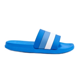 Chinelos femininos listrados Blue Vision azul