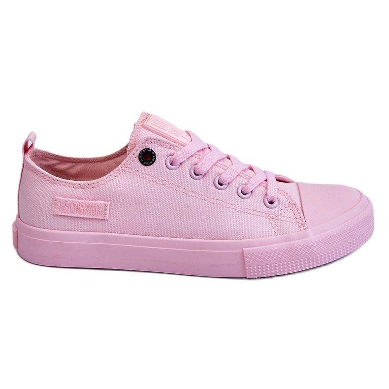 Tênis feminino clássico baixo Big Star LL274022 rosa claro