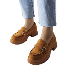 Mocassins marrons com solado grosso da Artista marrom