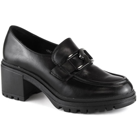Mocassim Vinceza 10921 preto no poste e plataforma Mocassim Vinceza 10921 preto no poste e plataforma