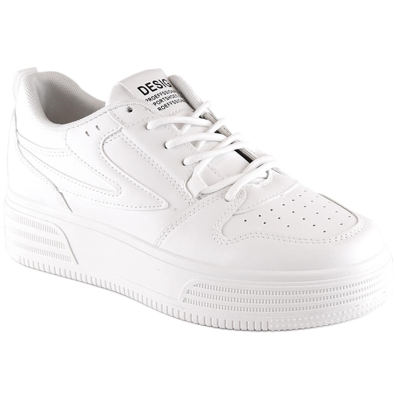 Sapatos esportivos femininos na plataforma branco Vinceza 19465