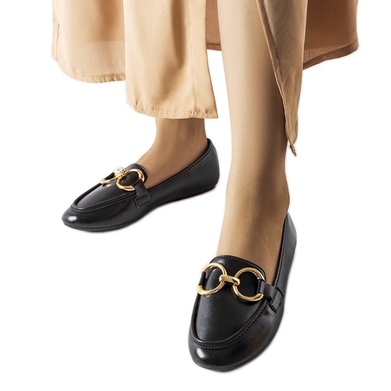 Mocassins Couturier de mulher negra preto