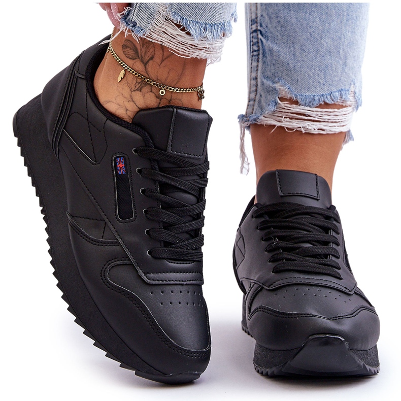 PM1 Tênis esportivo de couro com plataforma preto Merida