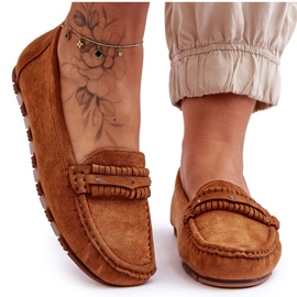 PG1 Mocassins de camurça femininos Camel Clorie castanho